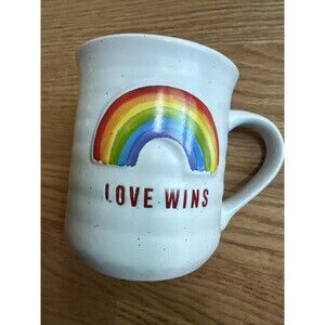 LGBTQ Pride Mug “Love Wins" Rainbow Ceramic Coffee Mug by Sheffield‎ Home
